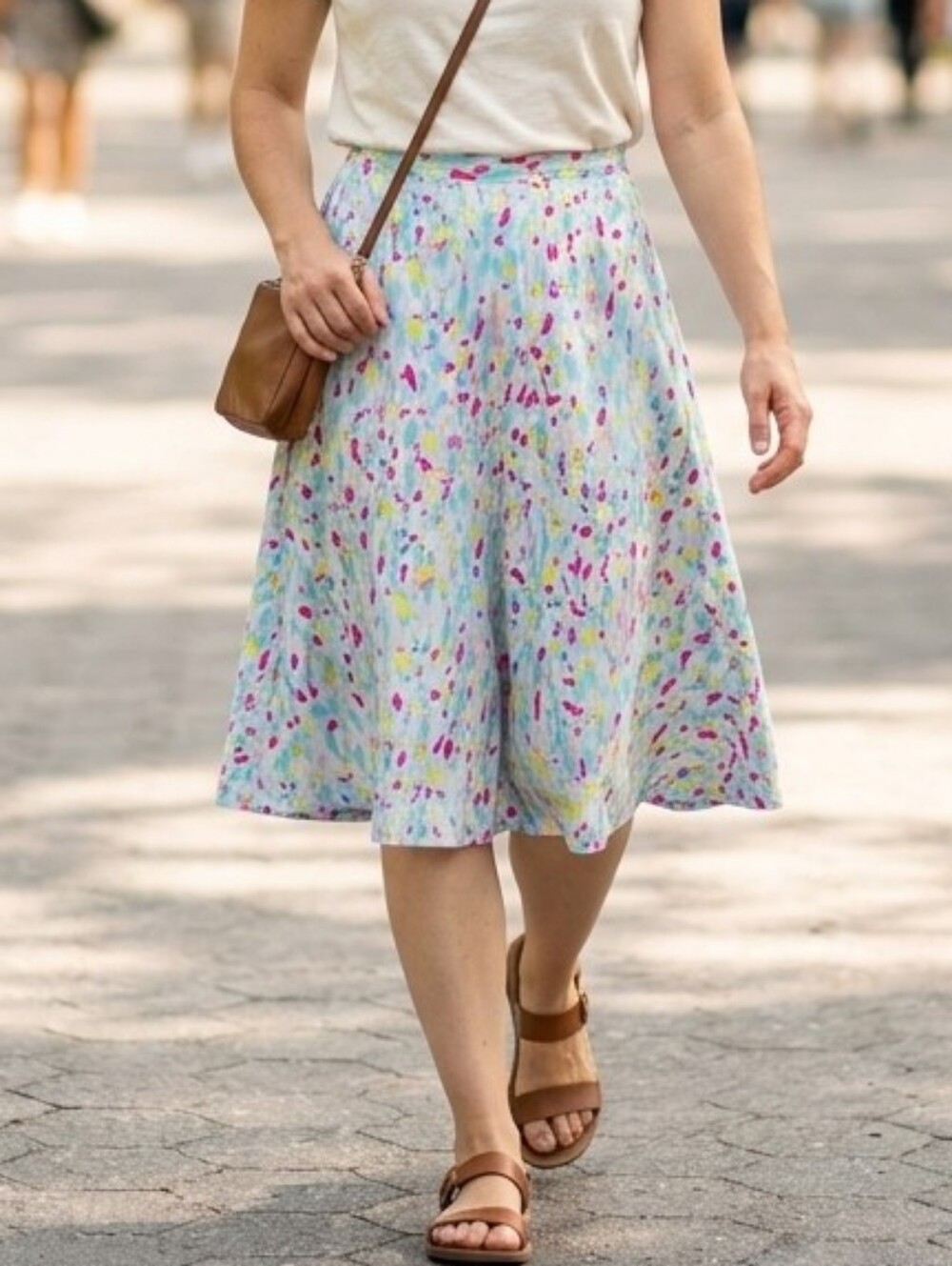 ORVIS WOMEN'S SKIRT SIZE 4 LINED ZIP Colorful, Abstract-print Midi skirt